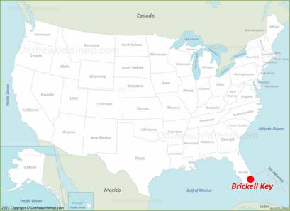 Brickell Key Map Miami Florida - Brickell Key Location On The Usa Map Min