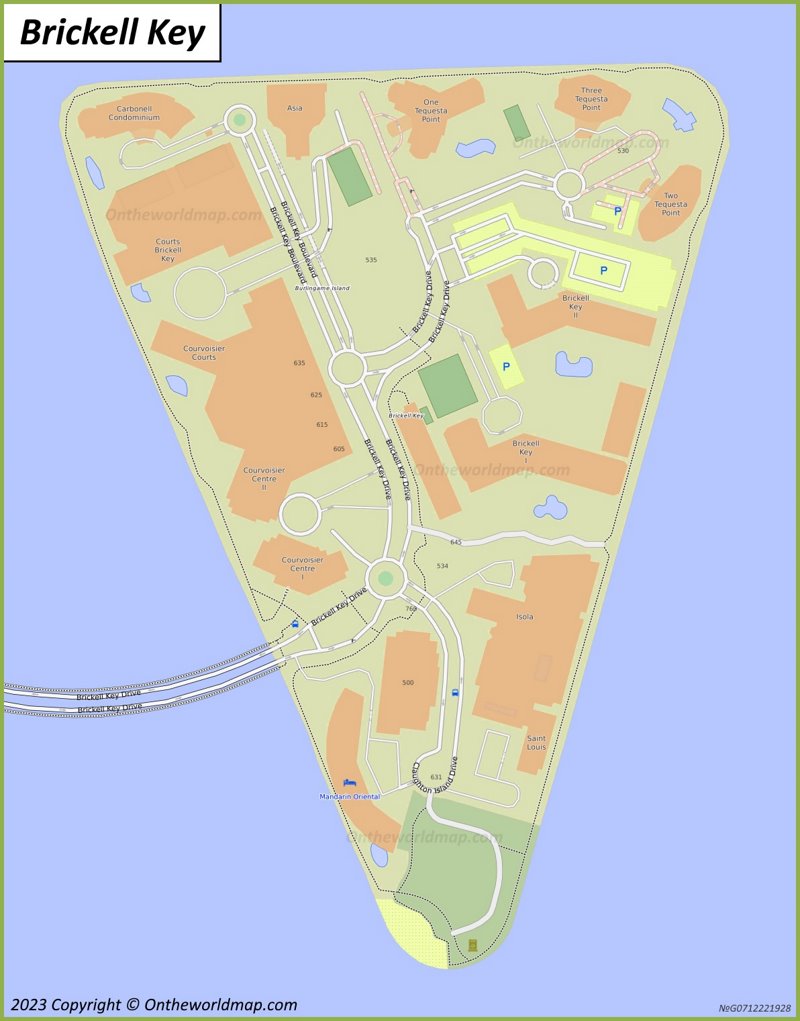 Map of Brickell Key