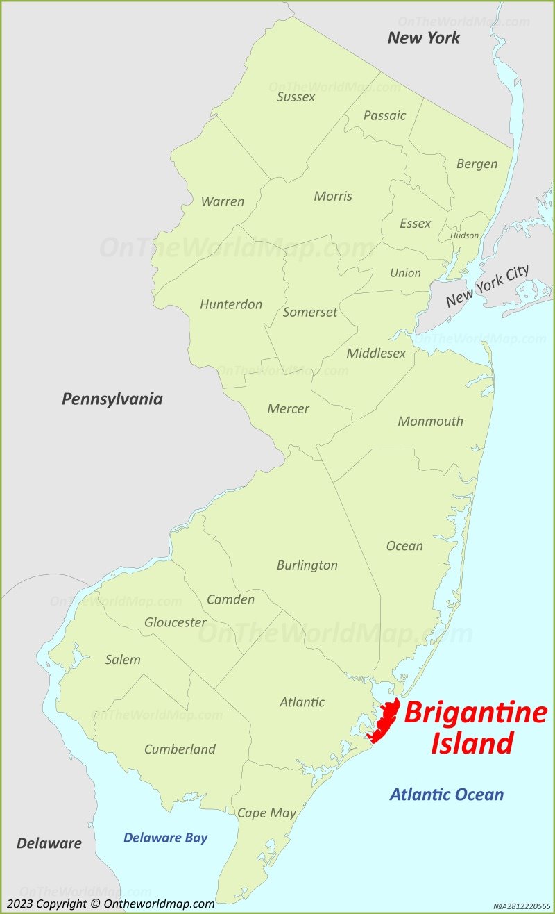 Brigantine Map New Jersey, U.S. Detailed Maps of Brigantine Island