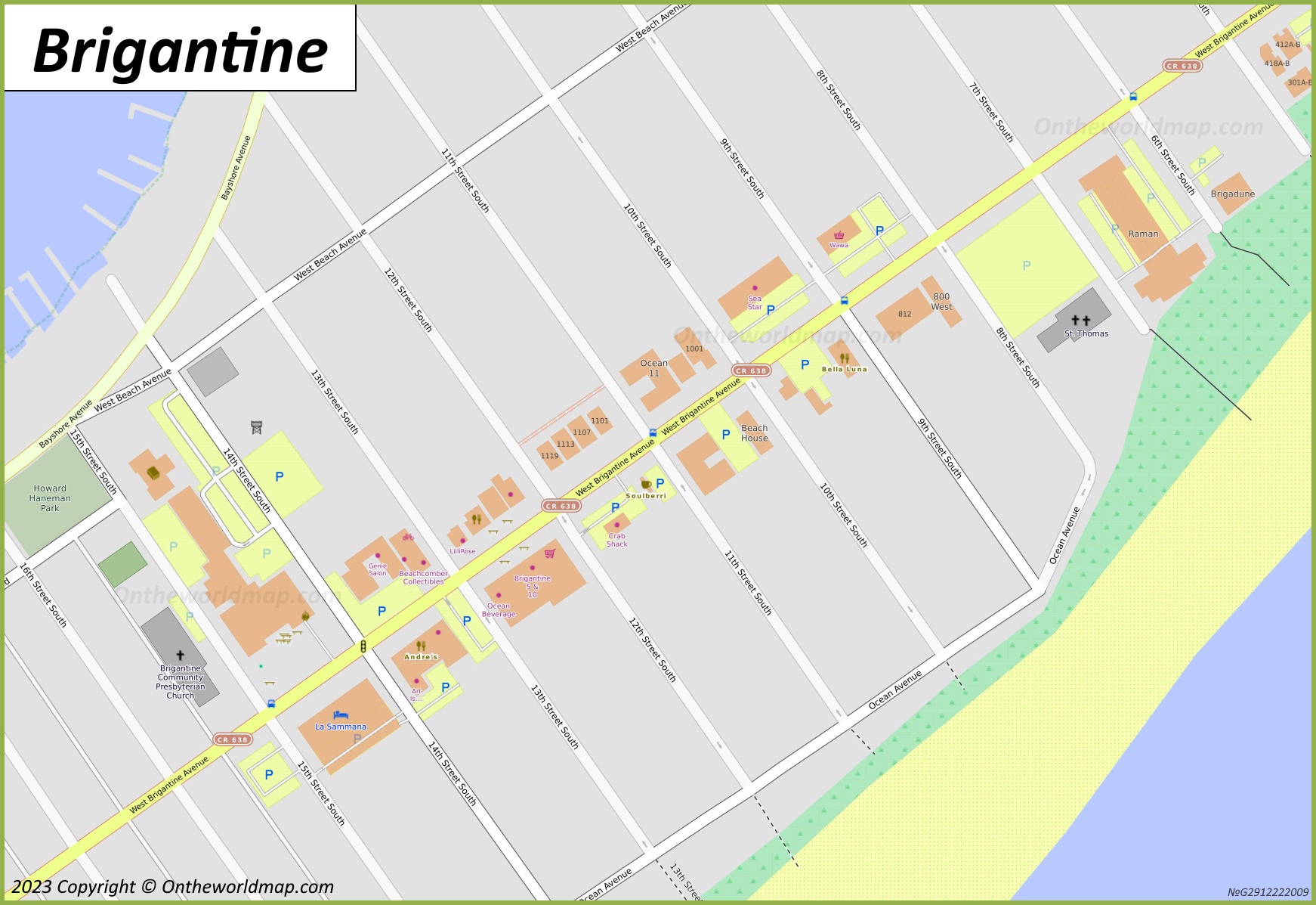 Downtown Brigantine Map