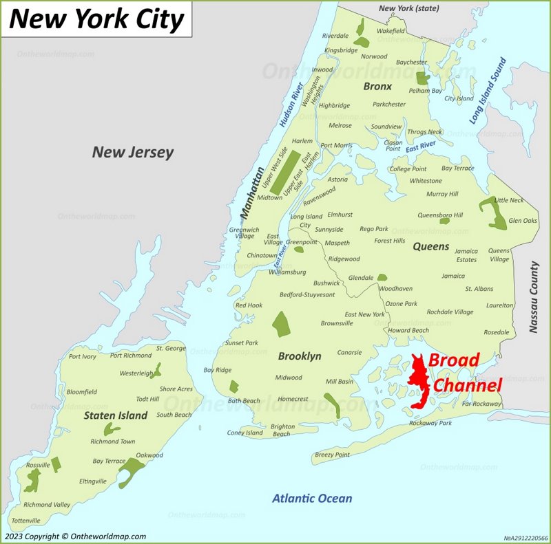 Broad Channel Location On The New York City Map