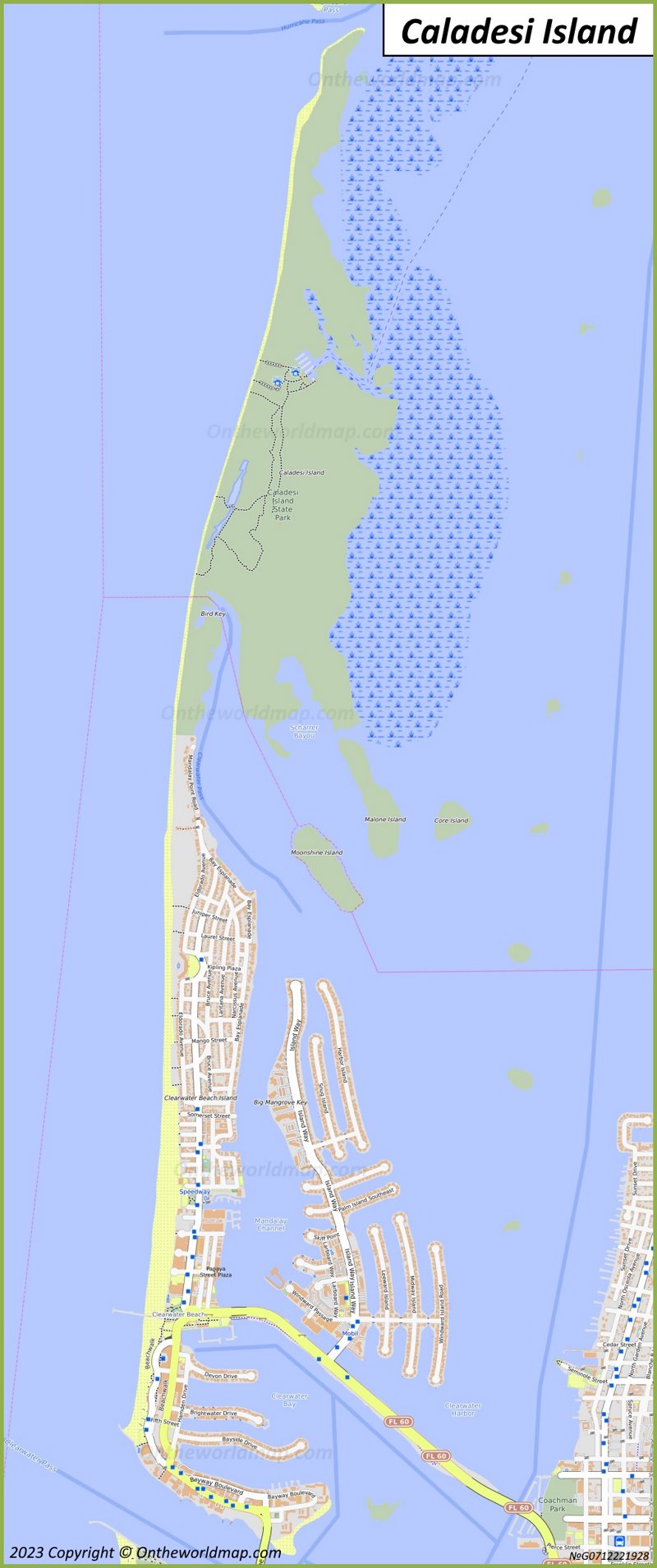 Map of Caladesi Island