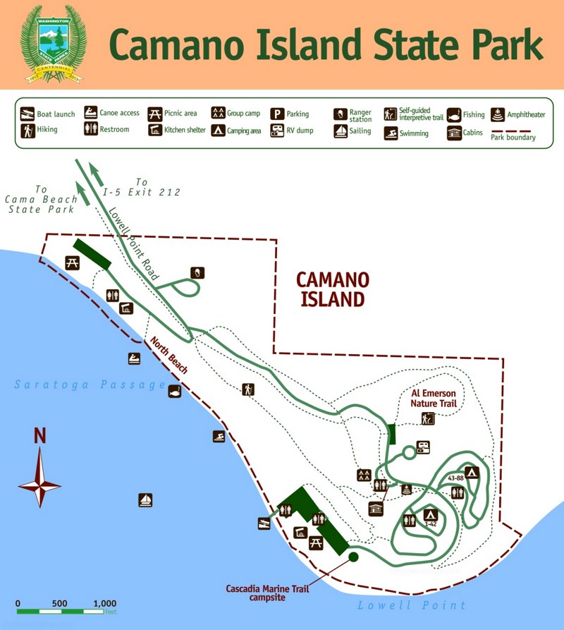 Map of Camano Island State Park