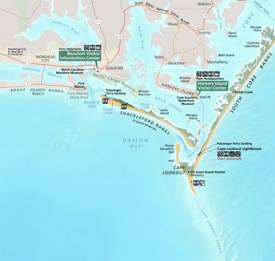Cape Lookout And Shackleford Banks Area Map
