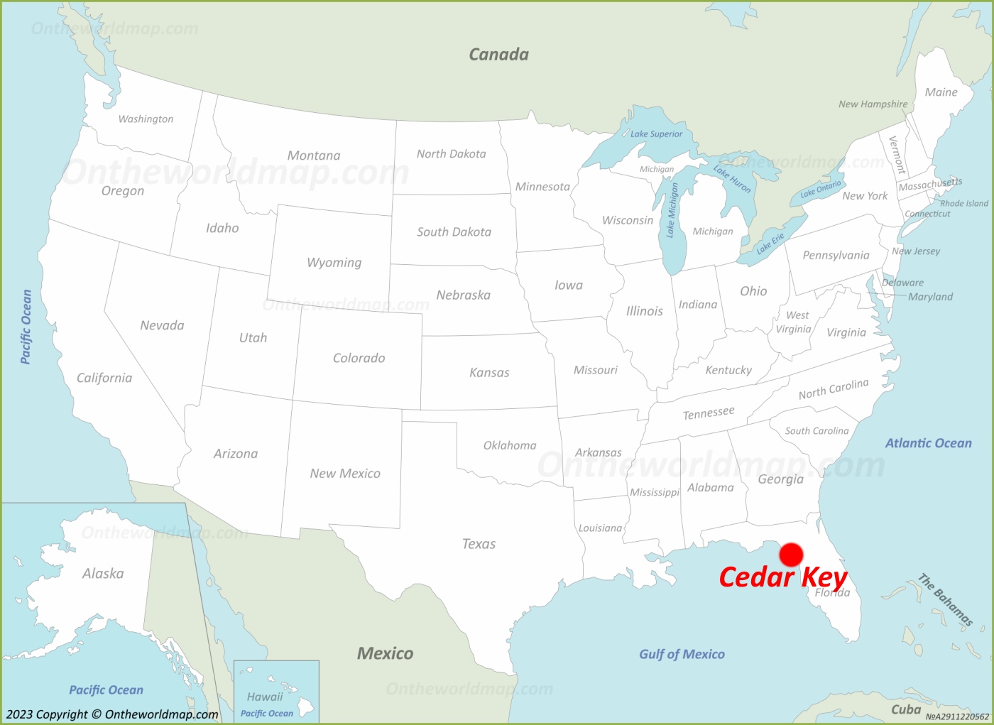 Cedar Key Location Map