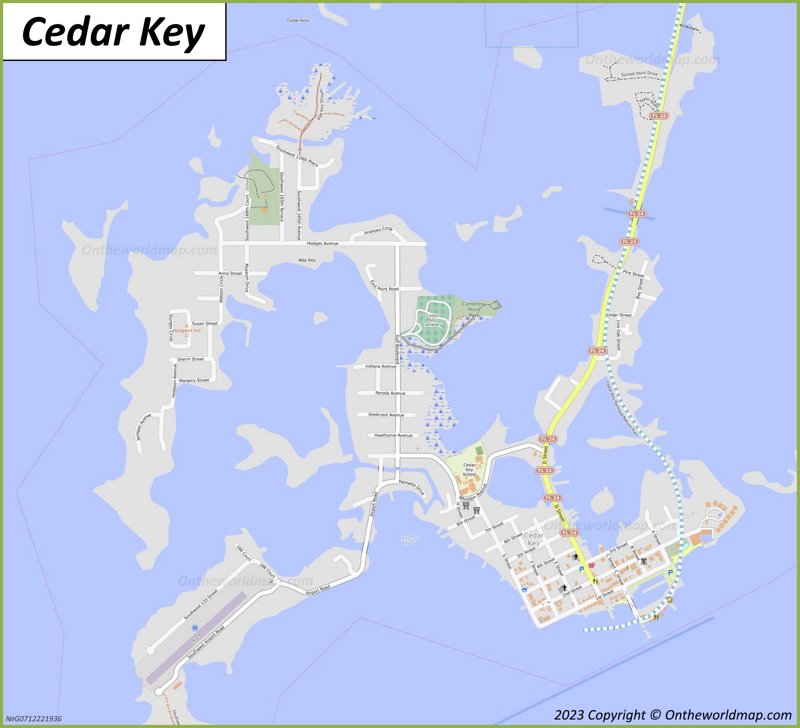 Cedar Key Map Florida, U.S. Detailed Maps of Cedar Key