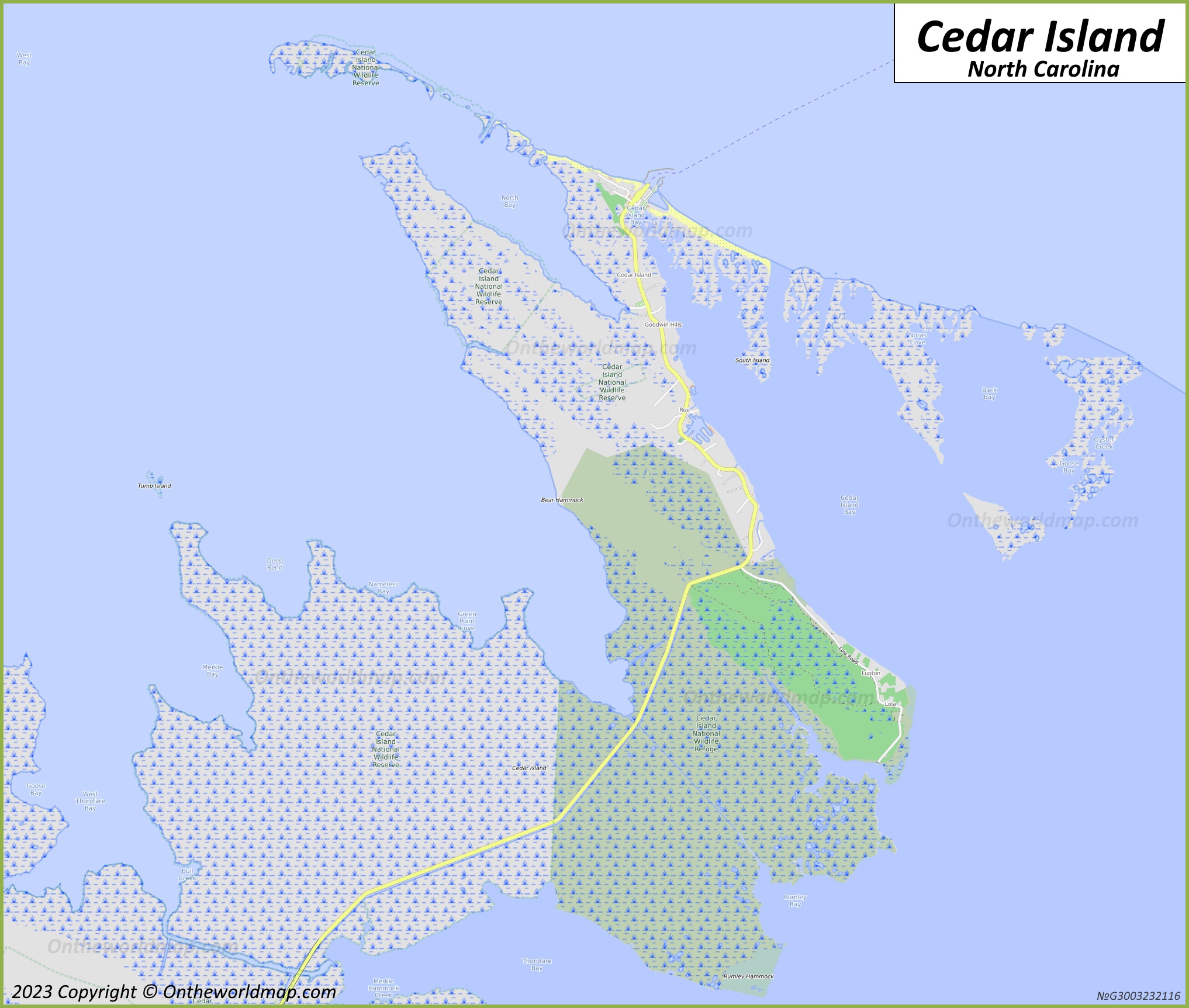 Map of Cedar Island