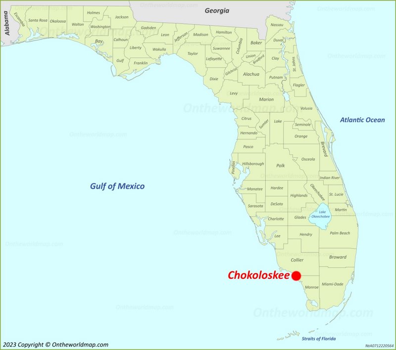 Chokoloskee Map Florida, U.S. Detailed Maps of Chokoloskee Island