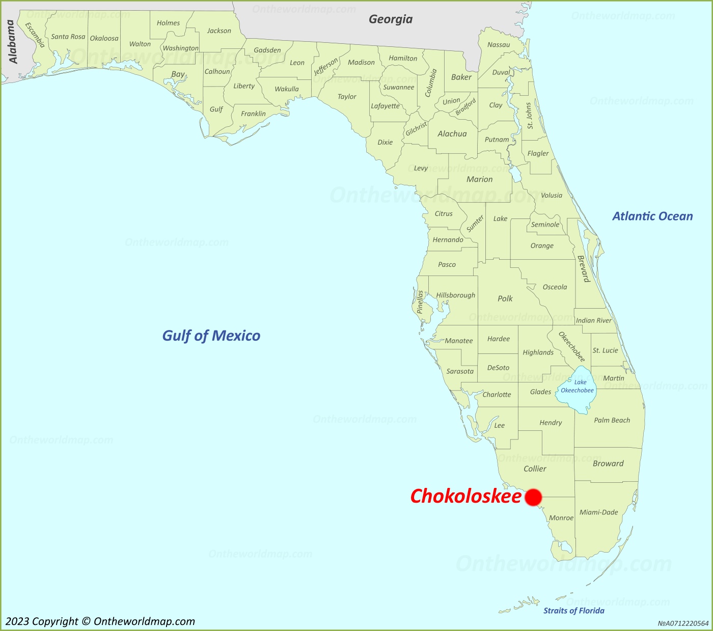 Chokoloskee Location On The Florida Map