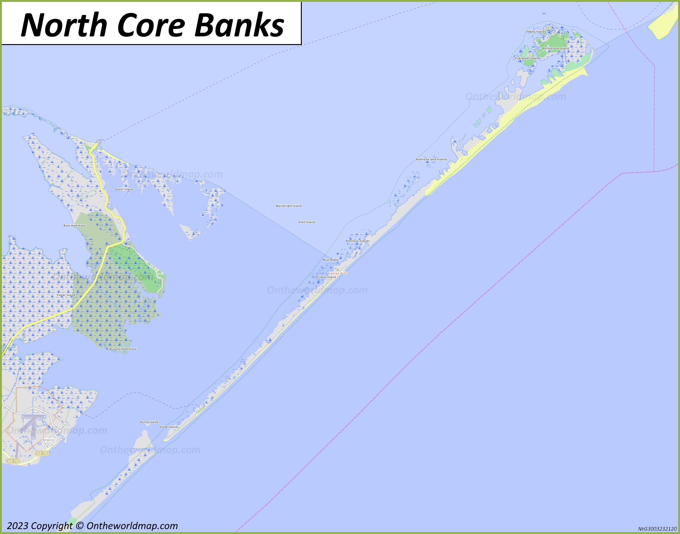 North Core Banks Map