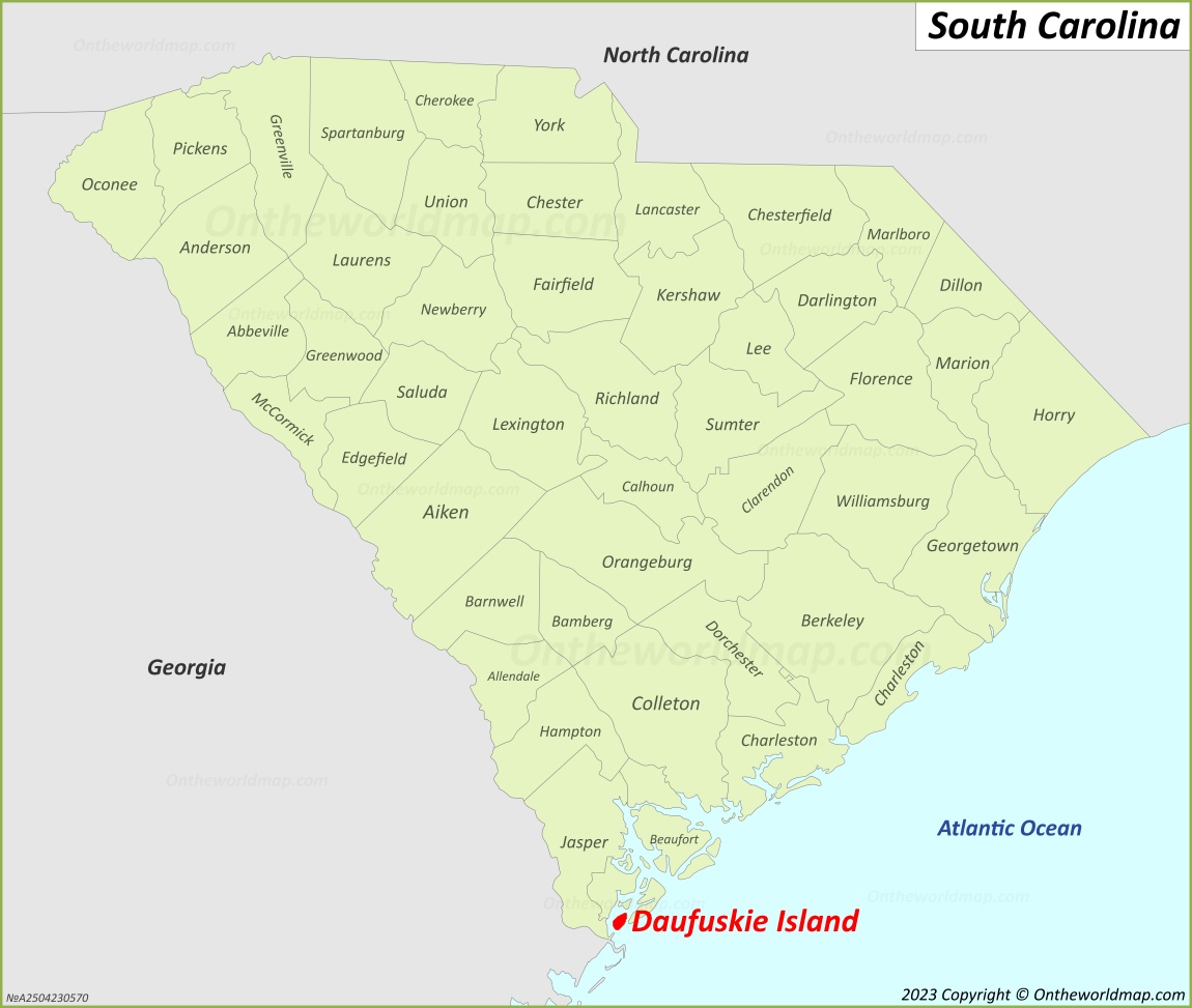 Daufuskie Island Location On The South Carolina Map