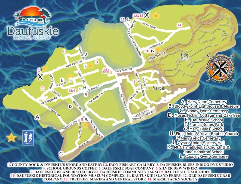 Daufuskie Island Tourist Map