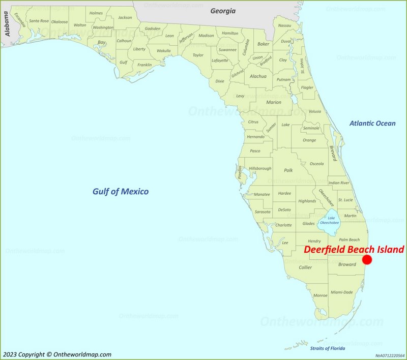 Deerfield Beach Location On The Florida Map Max 