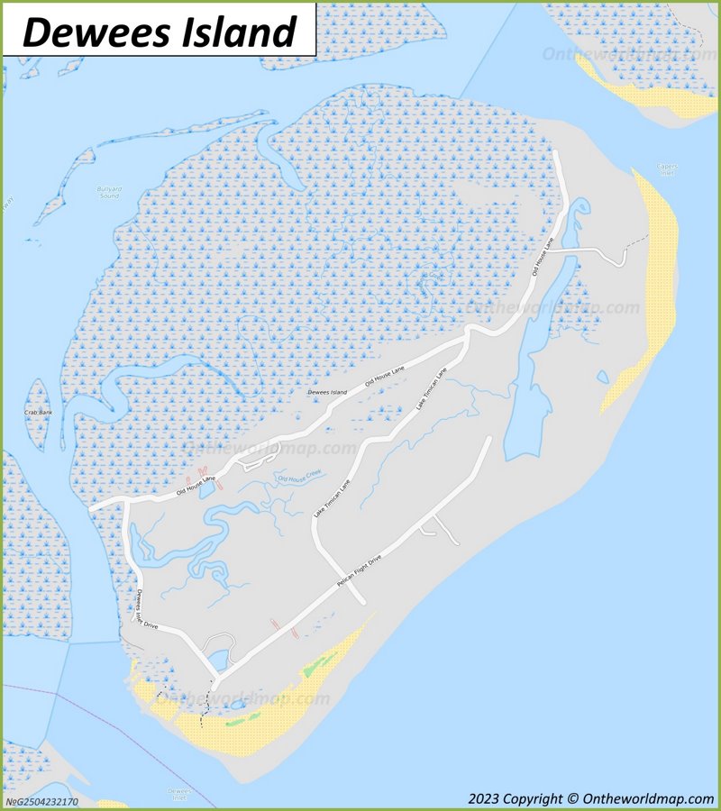 Dewees Island Map South Carolina, U.S. Detailed Maps of Dewees Island
