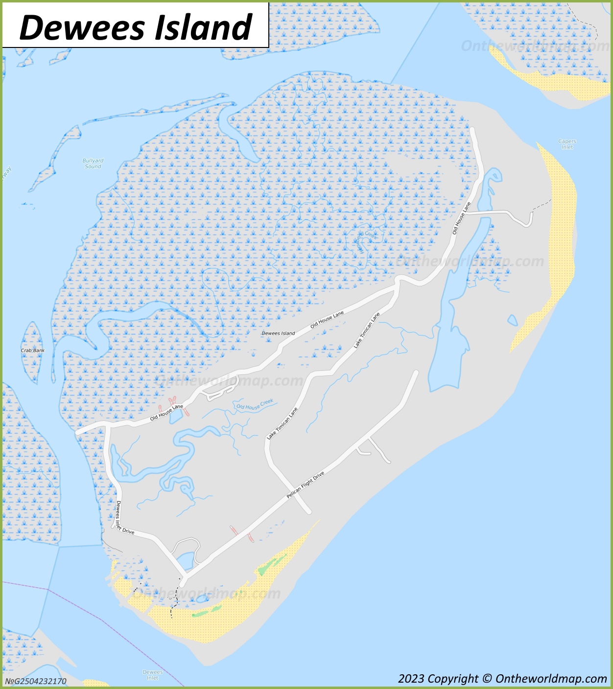 Map of Dewees Island