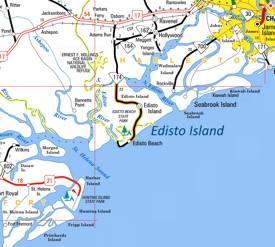 Edisto Island Area Road Map
