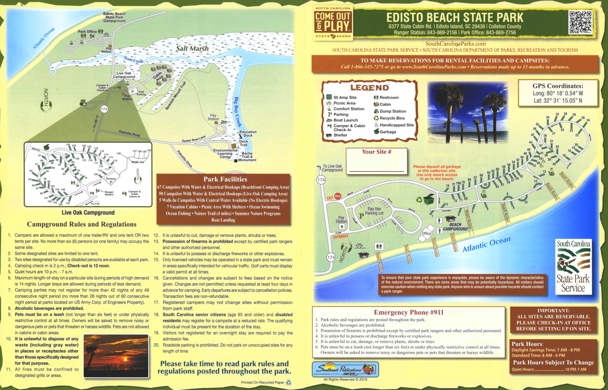 Edisto Beach State Park Campground Map - Ontheworldmap.com