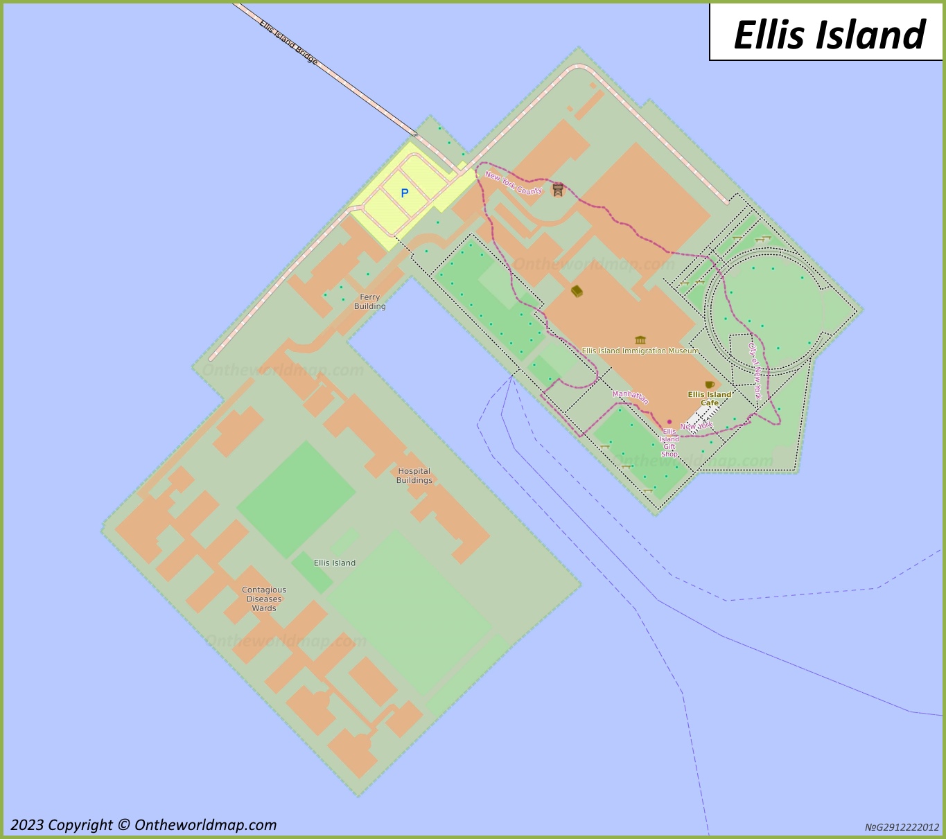 Map of Ellis Island