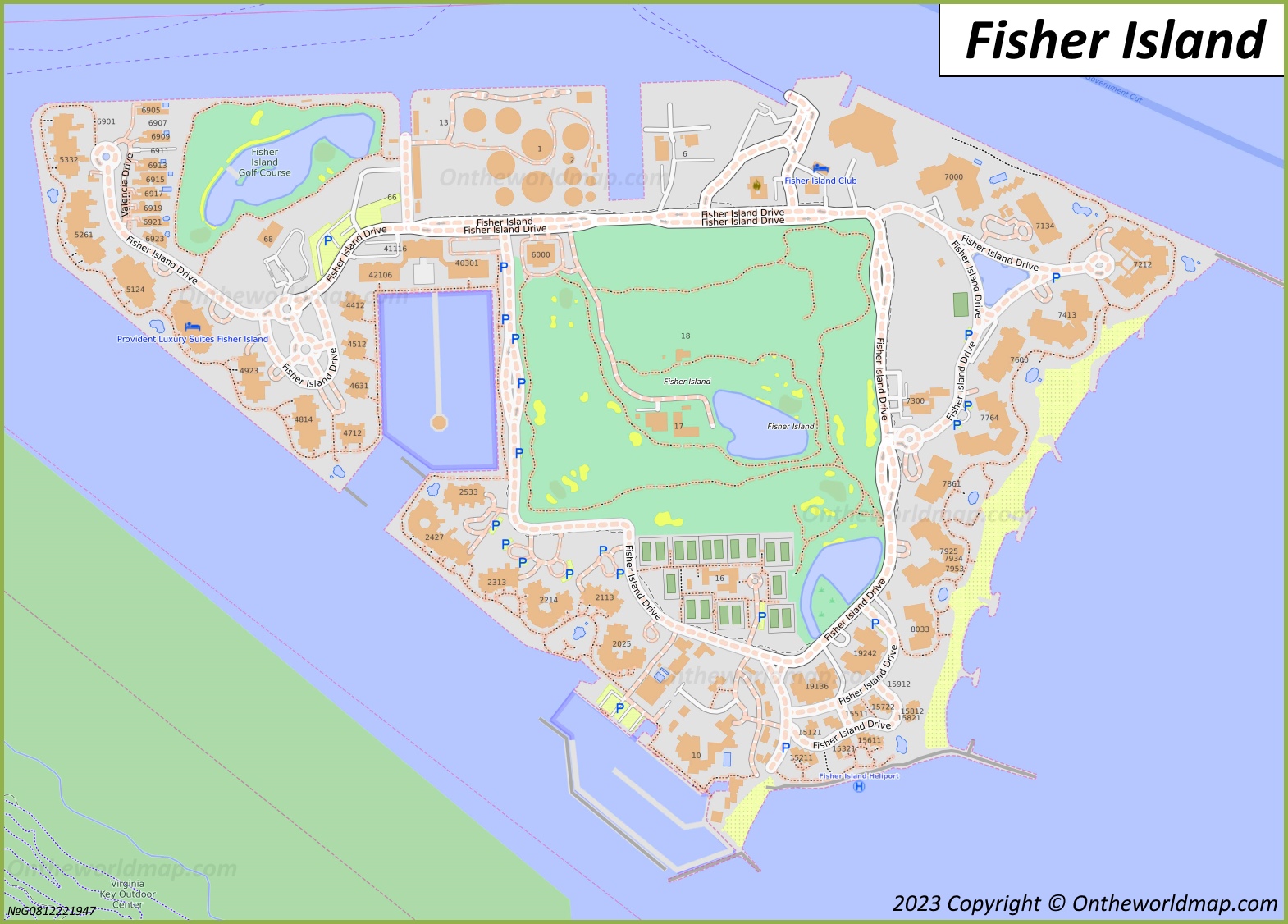 Map of Fisher Island