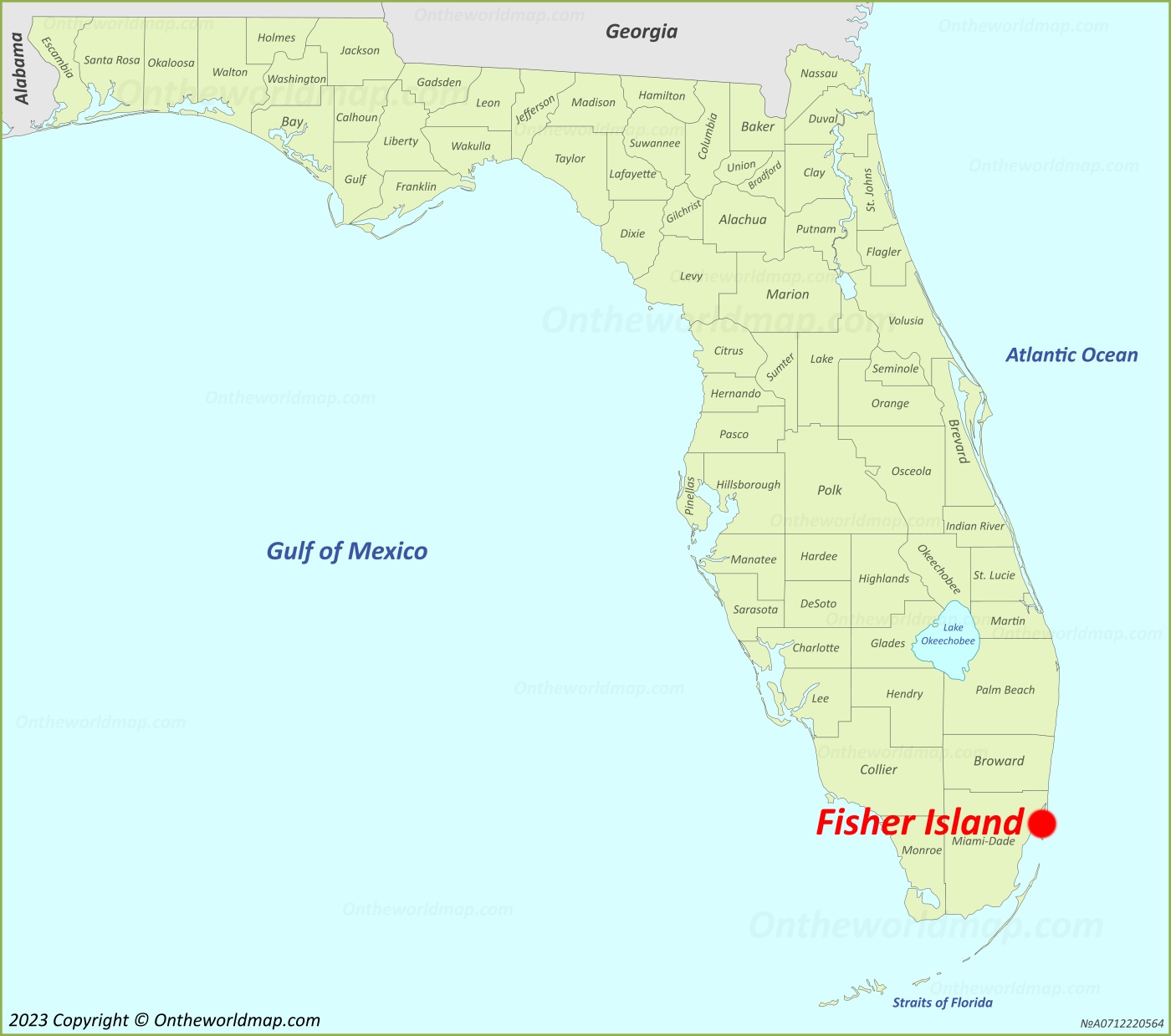 Fisher Island Location On The Florida Map