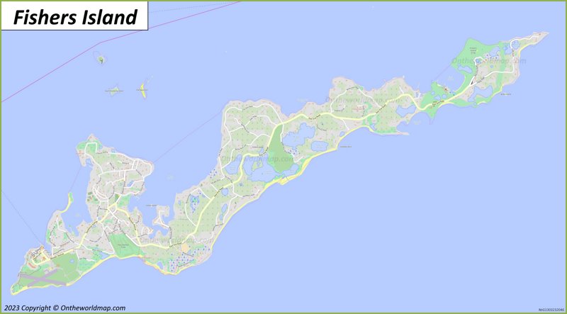 Detailed Map of Fishers Island