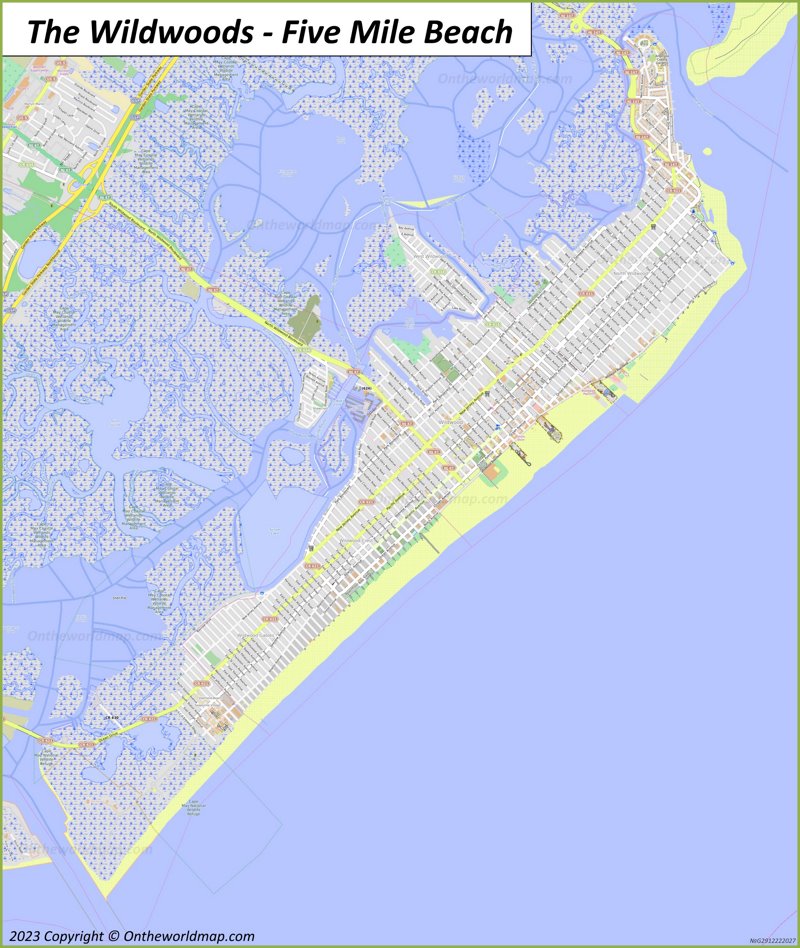 Five Mile Beach Map | New Jersey, U.S. | Detailed Maps of Five Mile ...