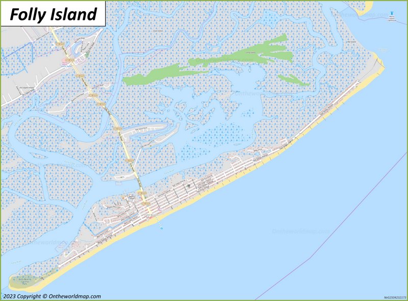 Folly Island Map | South Carolina, U.S. | Detailed Maps of Folly Island