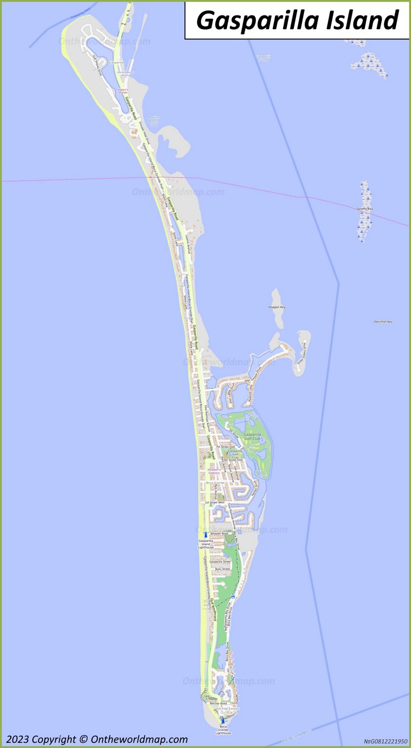 Gasparilla Island Map | Florida, U.S.