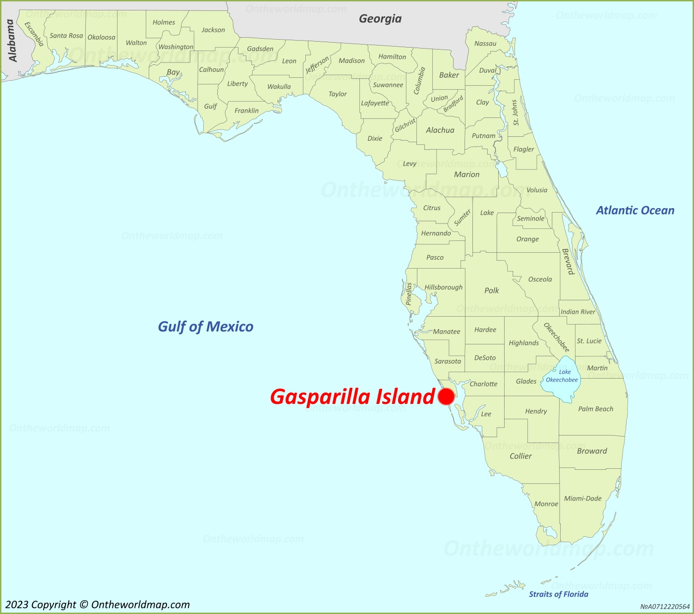 Gasparilla Island Location On The Florida Map