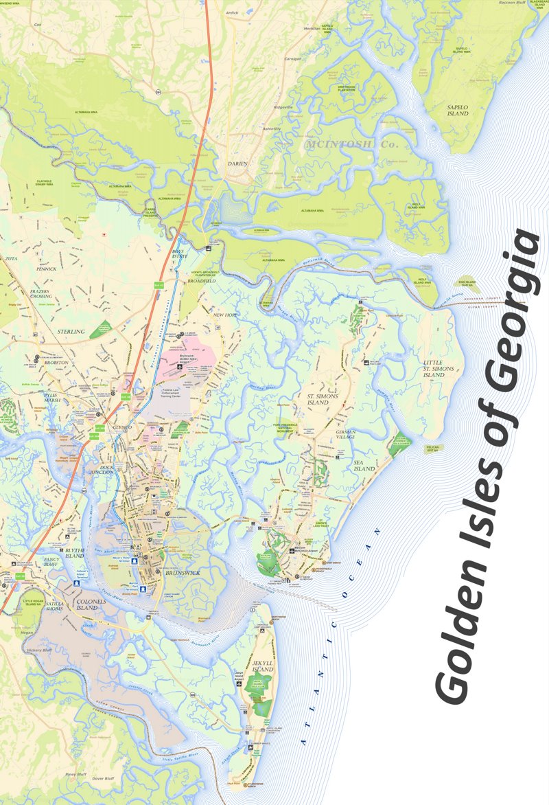 Golden Isles of Map U.S. Detailed Maps of Golden Isles of