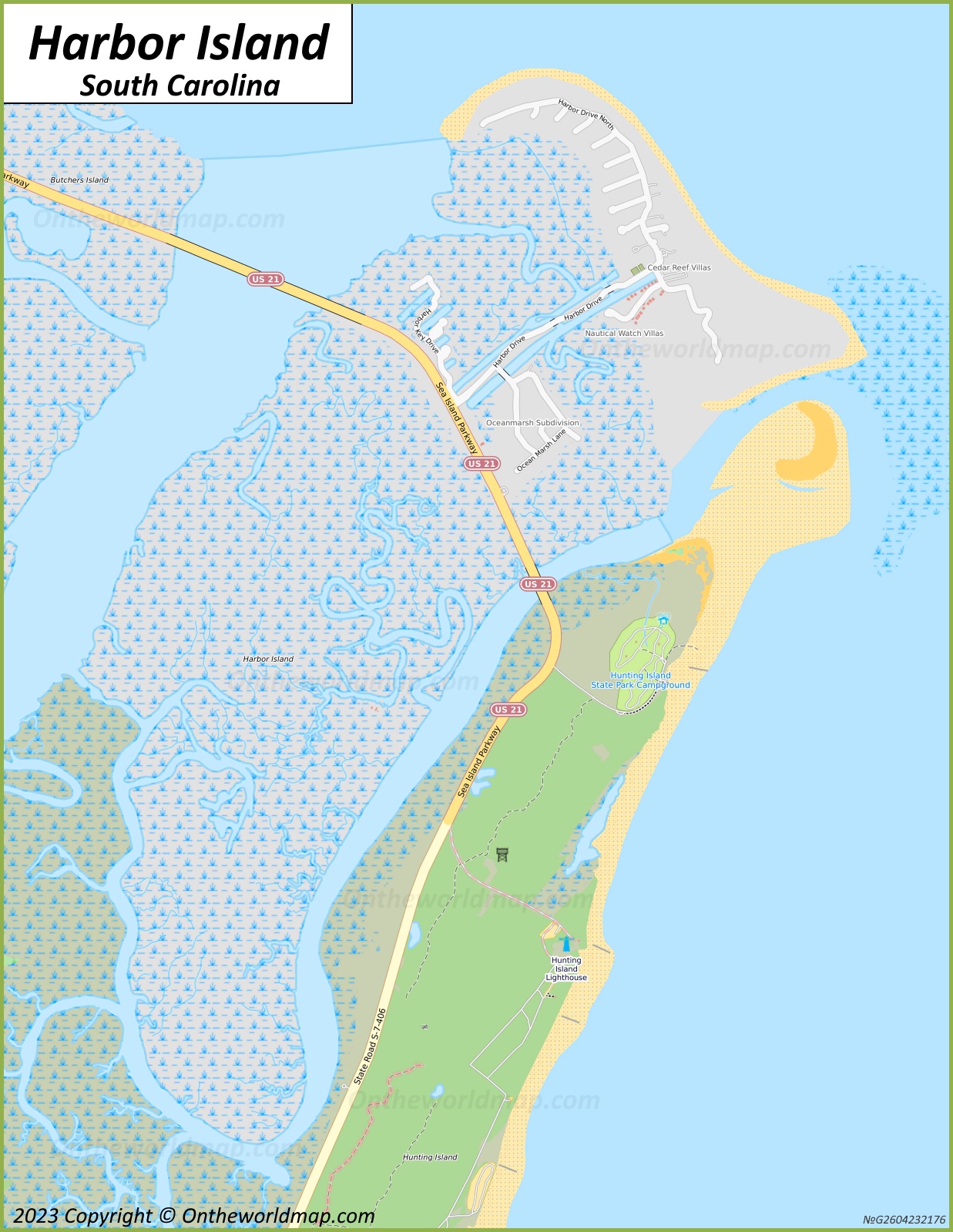Map of Harbor Island