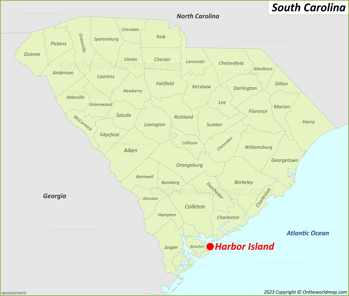Harbor Island Location On The South Carolina Map
