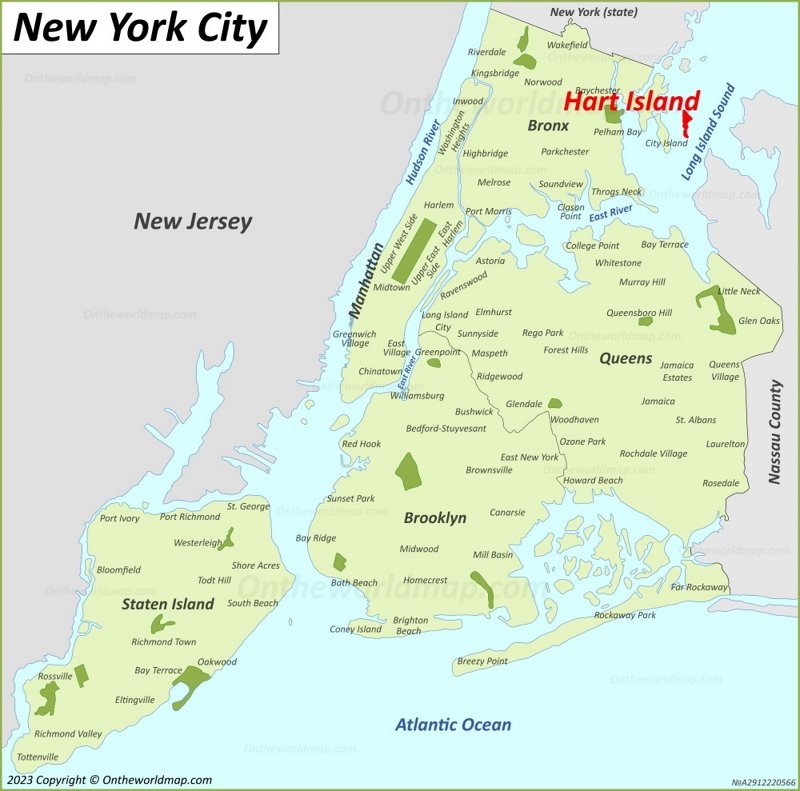 Hart Island Map | Bronx, New York City, U.S. | Detailed Maps of Hart Island