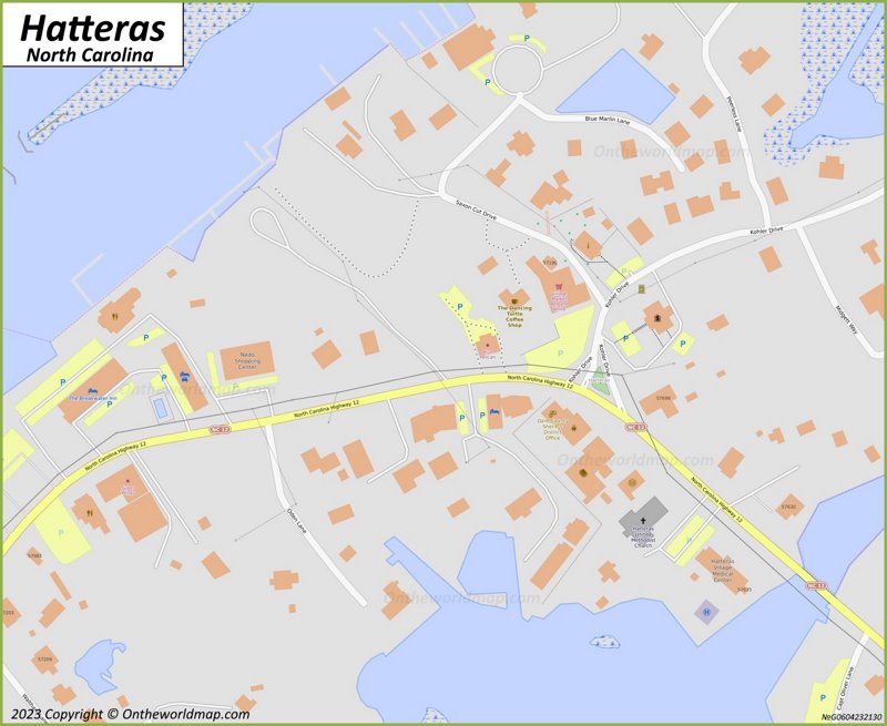 Downtown Hatteras Map