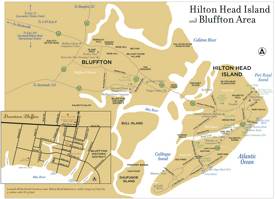 Hilton Head Island and Bluffton Area Tourist Map