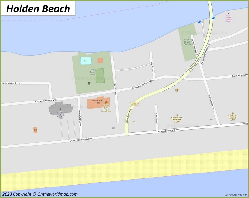 Holden Beach Map North Carolina, U.S. Detailed Maps of Holden Beach