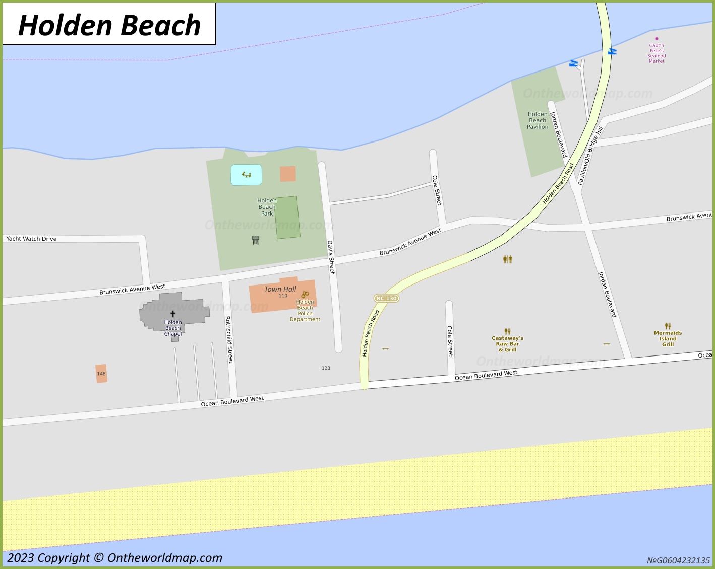 Downtown Holden Beach Map
