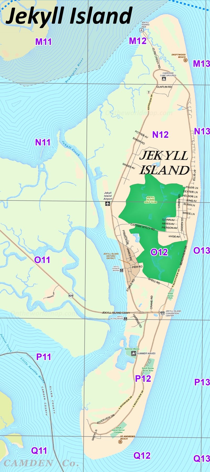 Jekyll Island Road Map