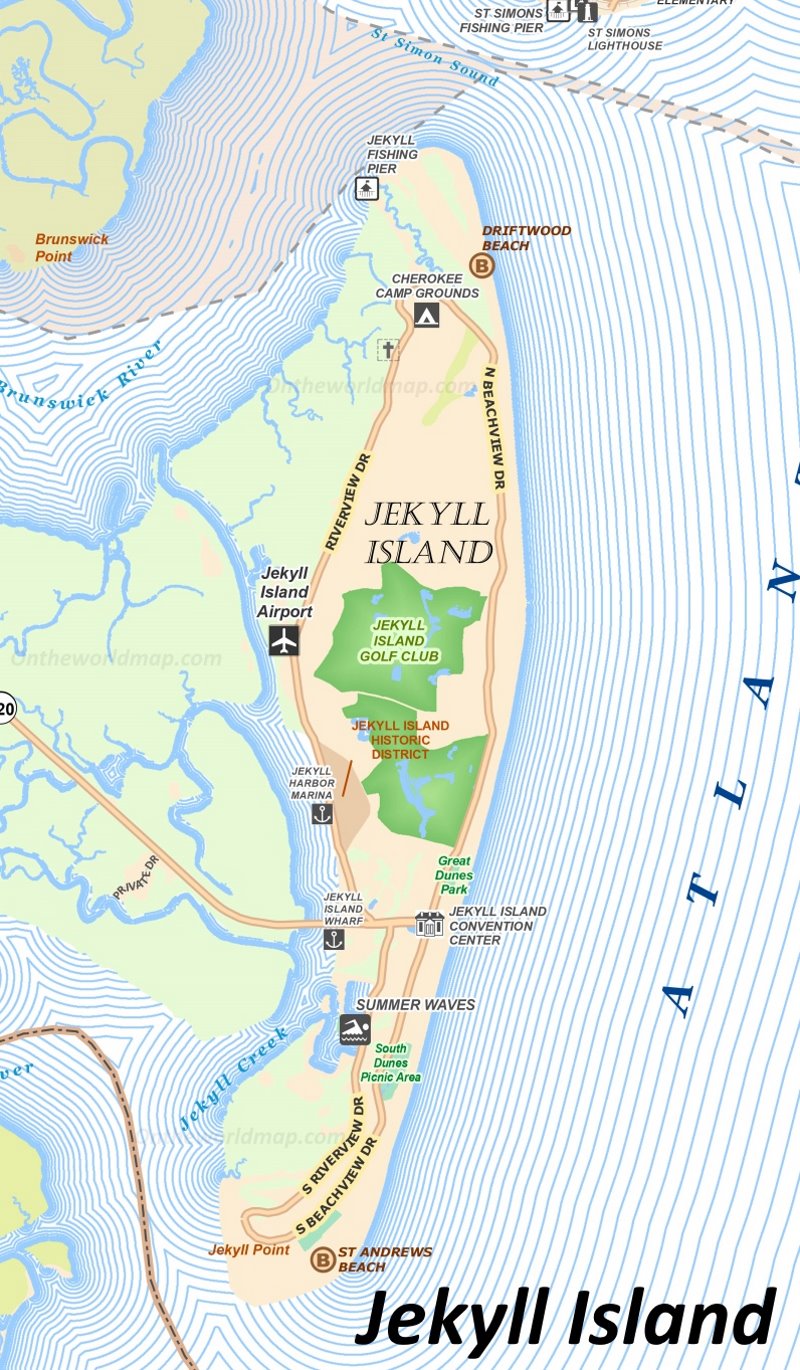 Jekyll Island Tourist Map