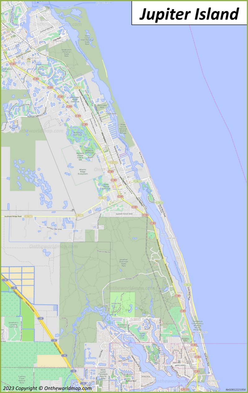 Jupiter Island Map | Florida, U.S. | Detailed Maps of Jupiter Island