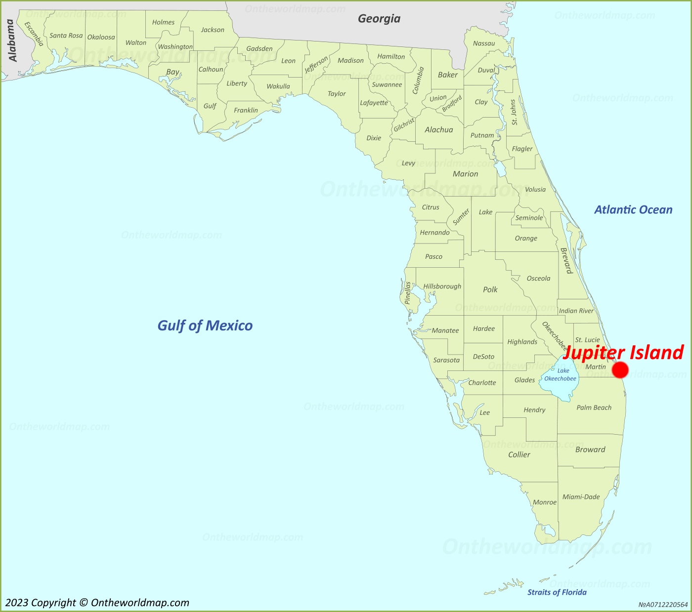 Jupiter Island Location On The Florida Map