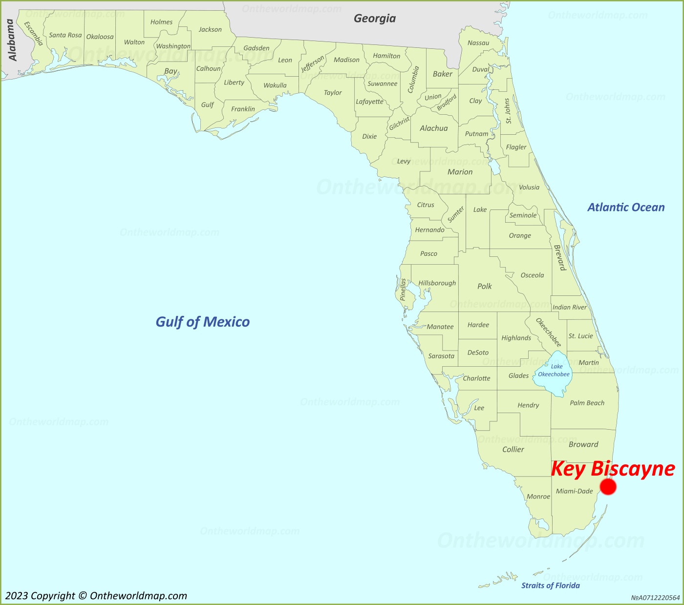 Key Biscayne Location On The Florida Map