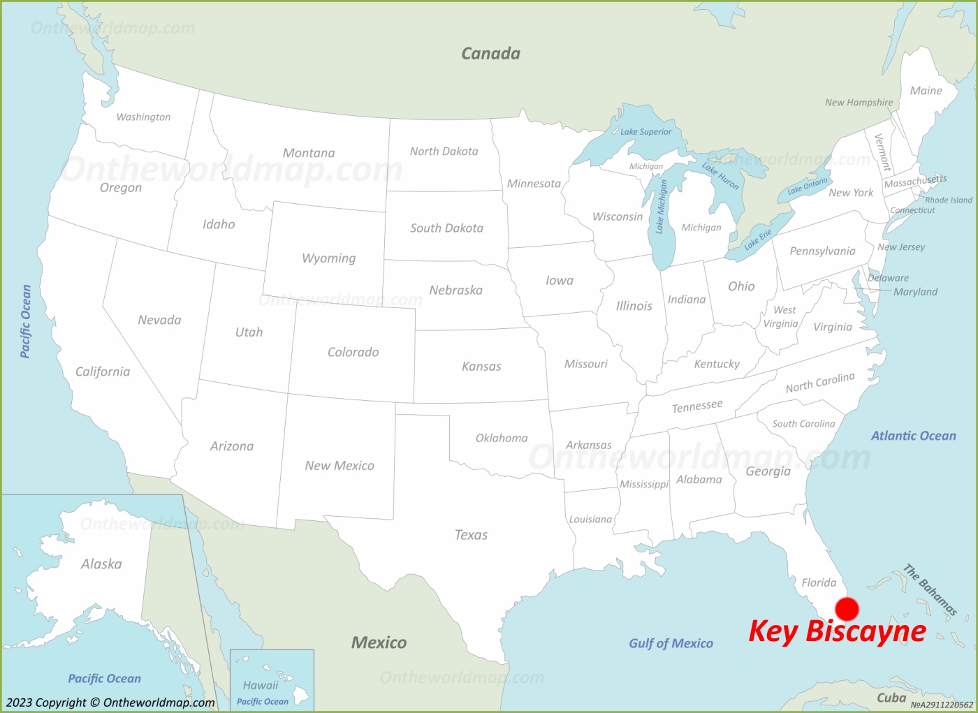 Key Biscayne Location Map