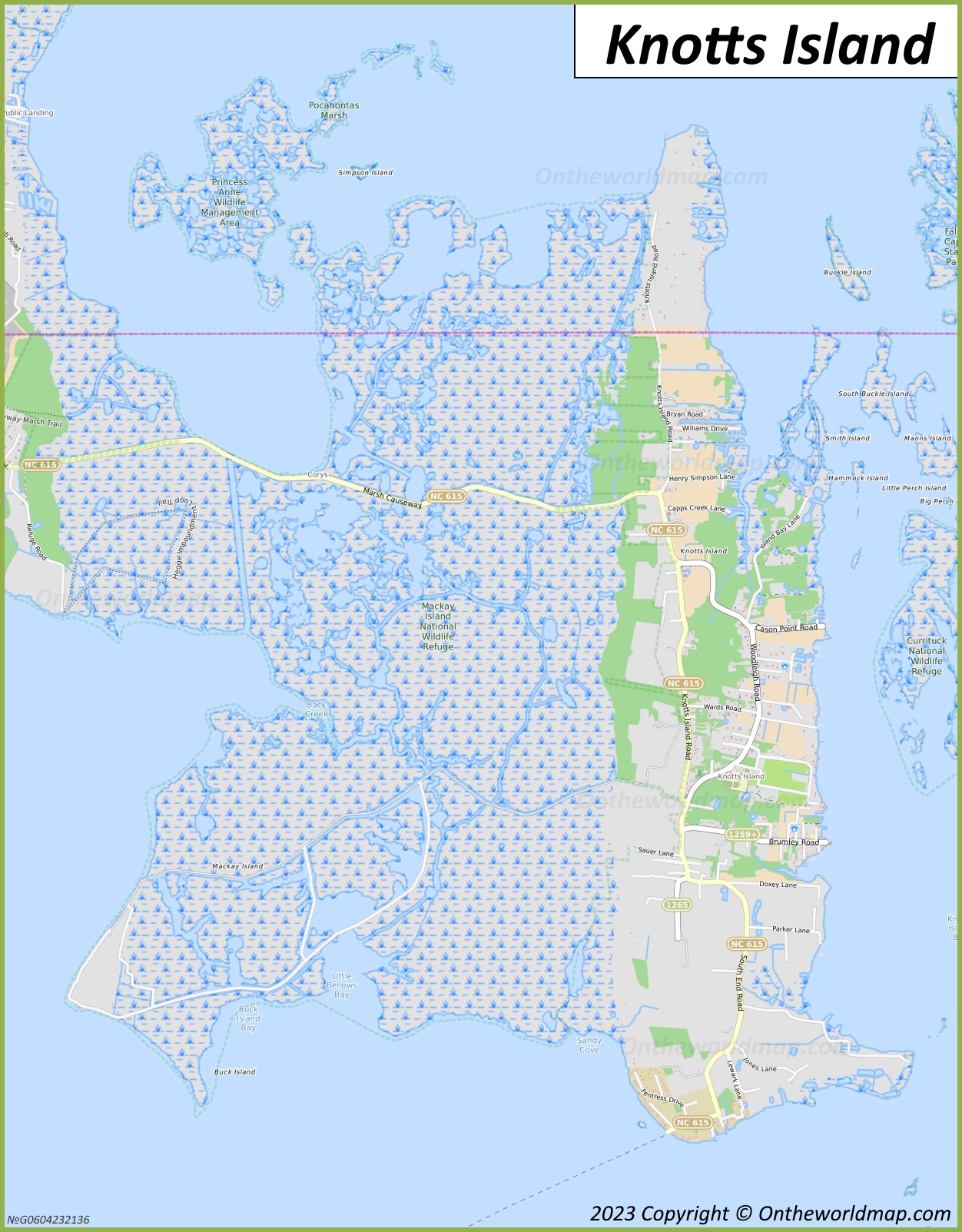 Map of Knotts Island