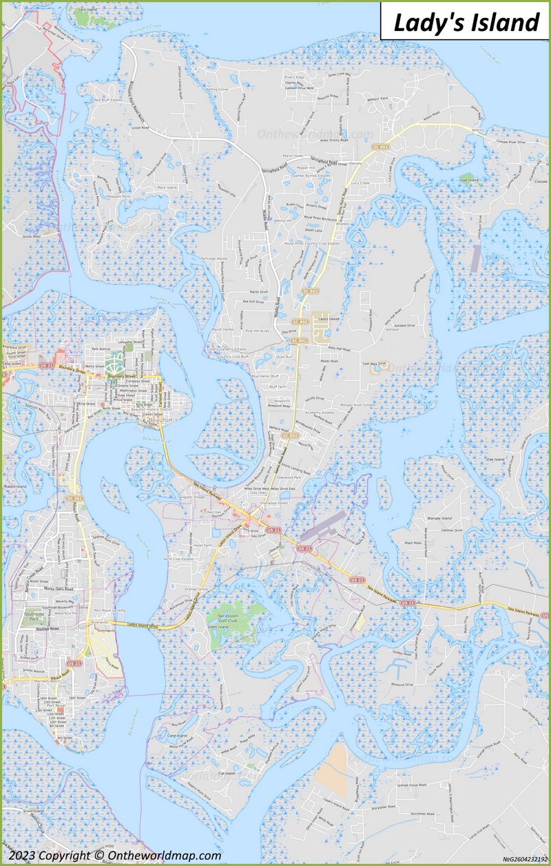 Lady's Island Map South Carolina, U.S. Detailed Maps of Lady's Island