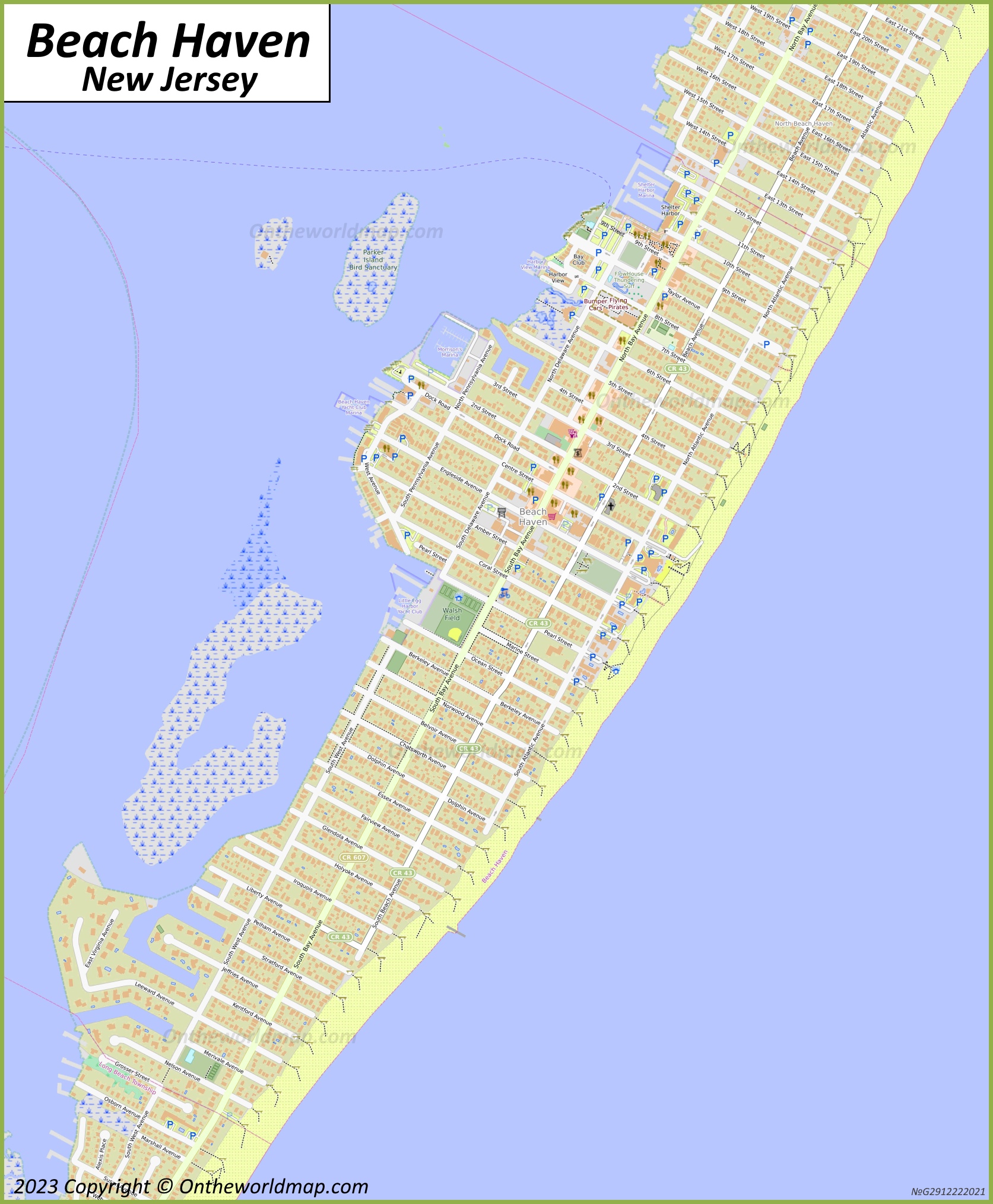 Beach Haven Map Long Beach Island, New Jersey