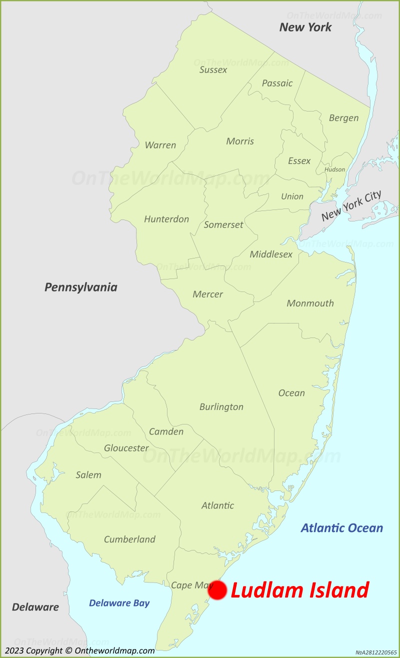 Ludlam Island Location On The New Jersey Map