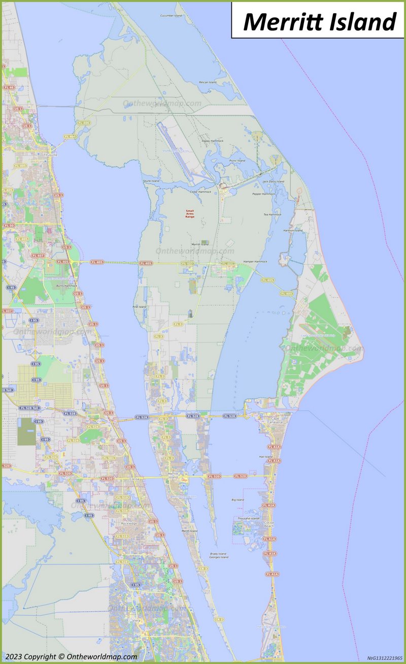 Merritt Island Map Florida U S Detailed Maps Of Merritt Island   Detailed Map Of Merritt Max 