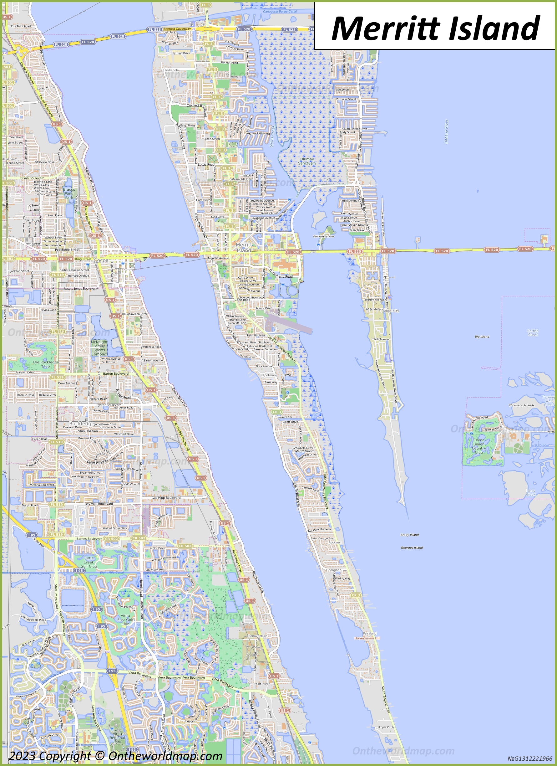Merritt Island City Map
