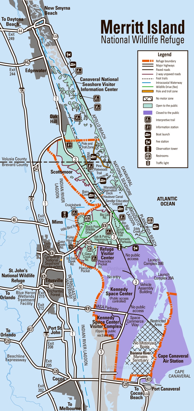 Merritt Island National Wildlife Refuge Map